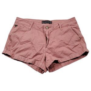 Abercrombie Low Rise Y2K Style Chino Shorts Pink Stretch Shortie Size 25